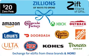 ZIFT ZILLIONS Gift Card